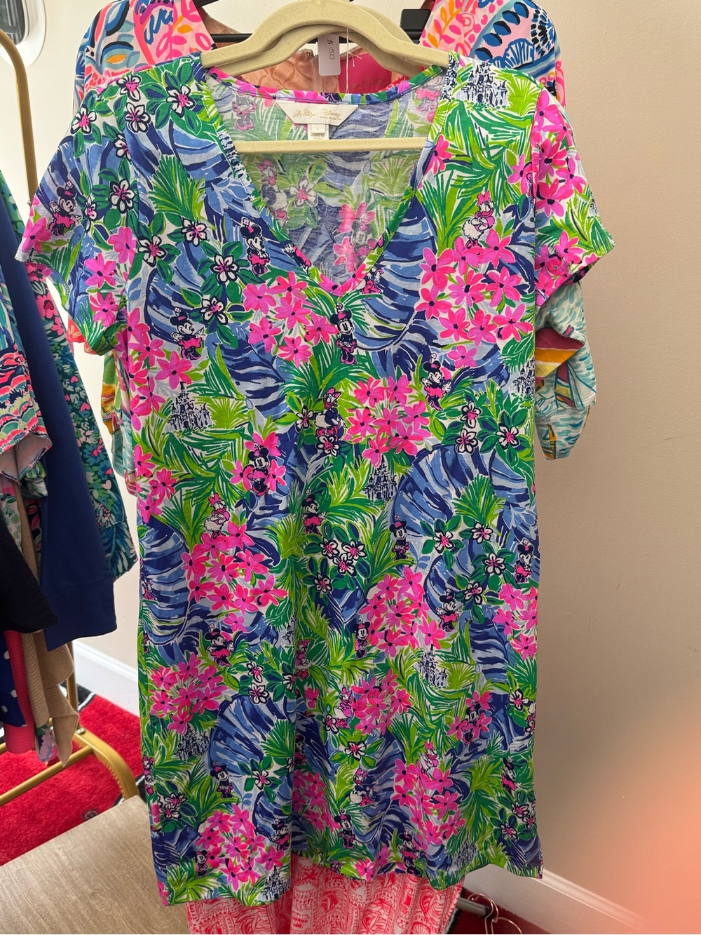 Lilly Pulitzer Disney Print V Neck Dress